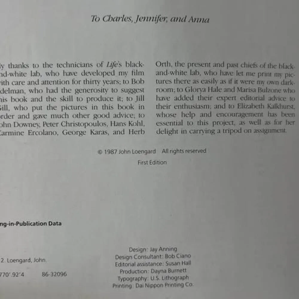 John Loengard, Pictures Under Discussion